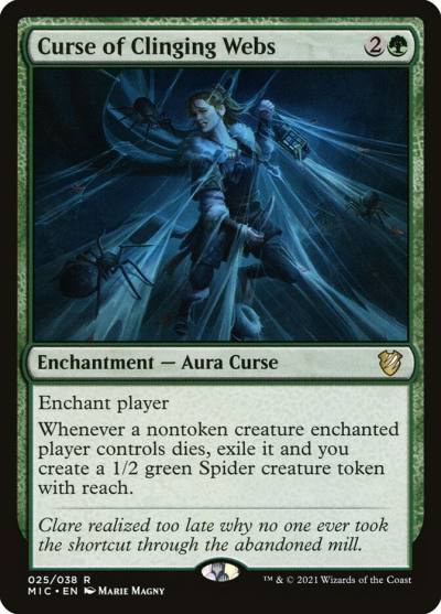 Curse of Clinging Webs MIC-25 Midnight Hunt Commander Magic card