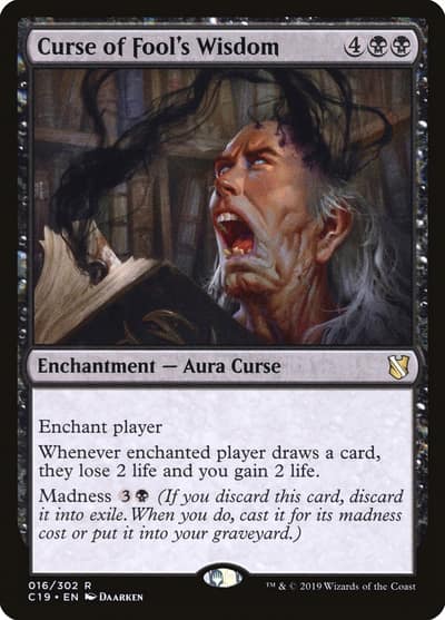 Curse of Fool's Wisdom C19-16 Commander 2019 Magic card