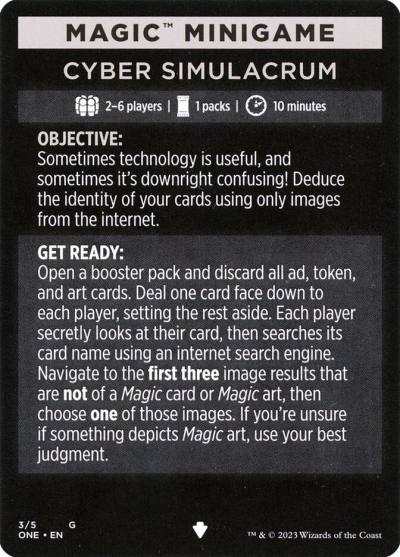 Cyber Simulacrum // Cyber Simulacrum (cont'd) MONE-3 Phyrexia: All Will Be One Minigames Magic card