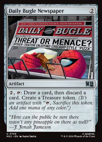 Daily Bugle Newspaper MSC-749 Marvel Super Heroes Commander Magic card