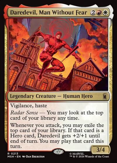 Daredevil, Man Without Fear MSH-213 Marvel Super Heroes Magic card