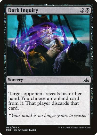 Dark Inquiry RIX-65 Rivals of Ixalan Magic card