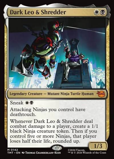Dark Leo & Shredder TMT-142 Teenage Mutant Ninja Turtles Magic card