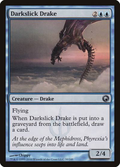 Darkslick Drake 30 Scars of Mirrodin Magic card