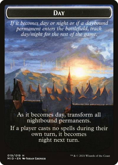 Day // Night TMID-19 Innistrad: Midnight Hunt Tokens Magic card