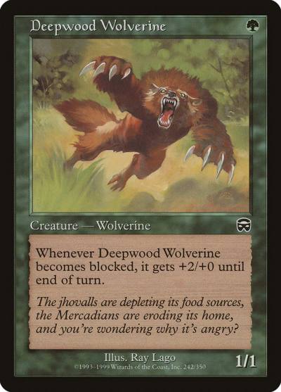 Deepwood Wolverine MMQ-242 Mercadian Masques Magic card