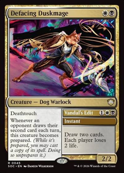 Defacing Duskmage // Vandal's Edit SOC-45 Secrets of Strixhaven Commander Magic card