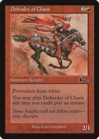 Defender of Chaos ULG-75 Urza's Legacy Magic card