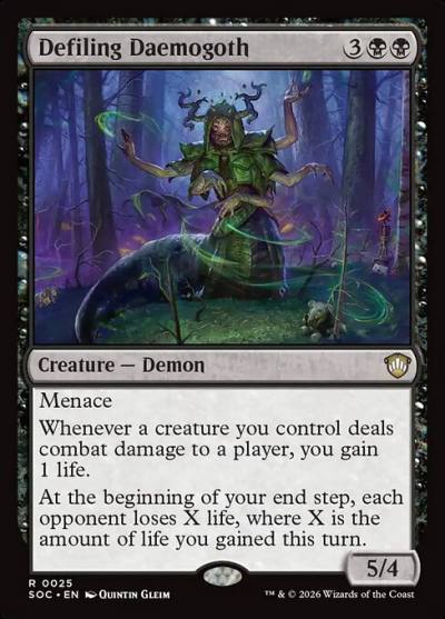 Defiling Daemogoth SOC-25 Secrets of Strixhaven Commander Magic card