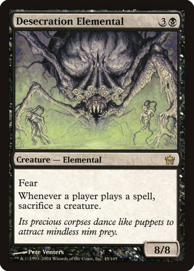 Desecration Elemental 5DN-45 Fifth Dawn Magic card