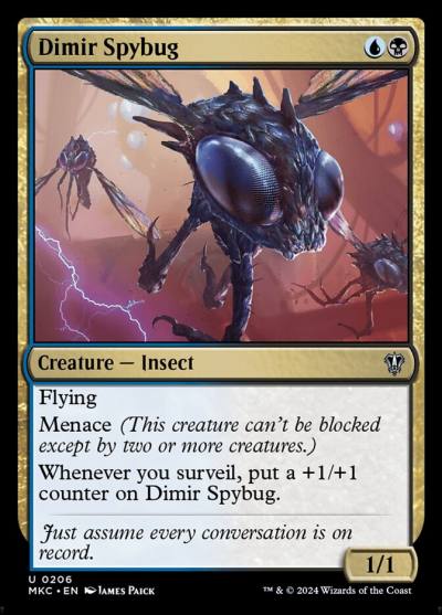 Dimir Spybug MKC-206 Murders at Karlov Manor Commander Magic card