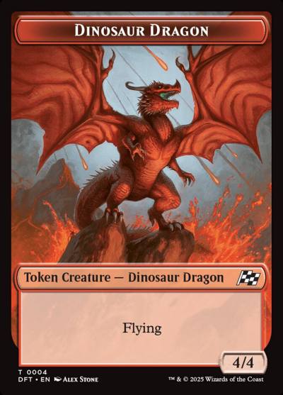 Dinosaur Dragon TDFT-4 Aetherdrift Tokens Magic card