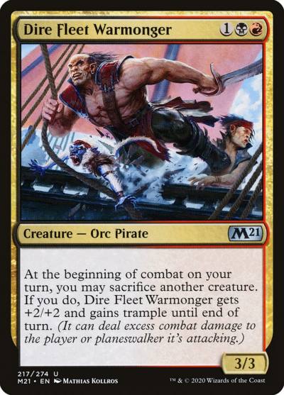 Dire Fleet Warmonger 217 Core Set 2021 Magic card