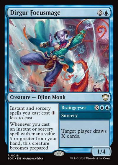 Dirgur Focusmage // Braingeyser SOC-18 Secrets of Strixhaven Commander Magic card