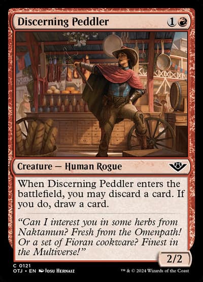 Discerning Peddler 121 Outlaws of Thunder Junction Magic card