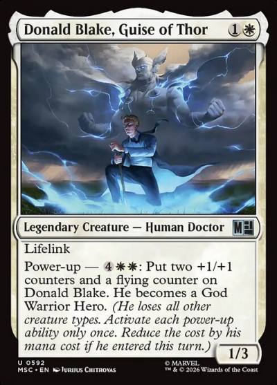 Donald Blake, Guise of Thor MSC-592 Marvel Super Heroes Commander Magic card