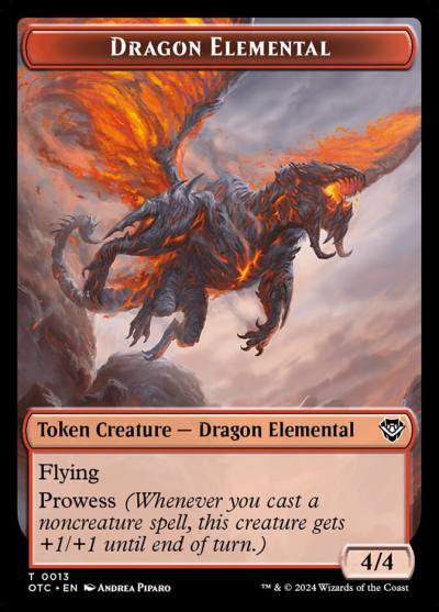 Dragon Elemental TOTC-13 Outlaws of Thunder Junction Commander Tokens Magic card