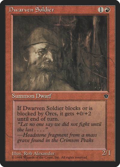 Dwarven Soldier FEM-53A Fallen Empires Magic card