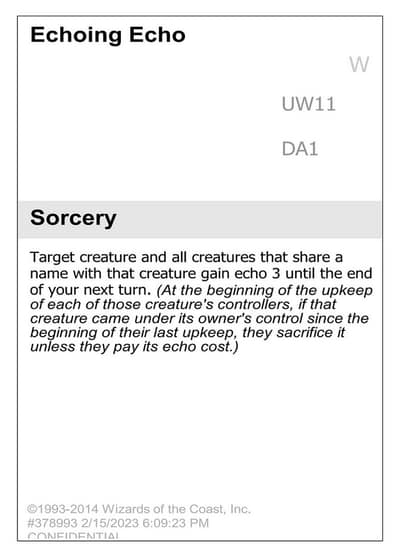 Echoing Echo UNK-UW11 Unknown Event Magic card