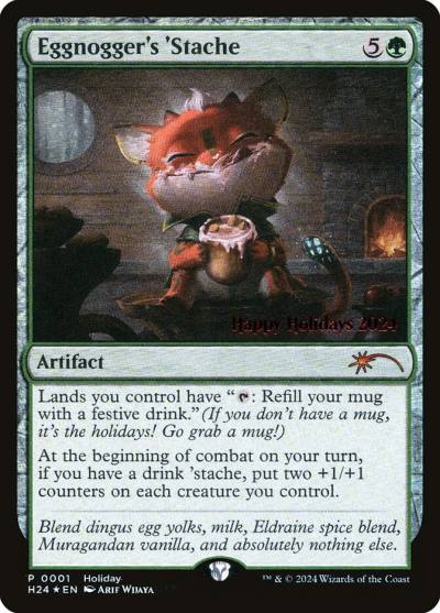 Eggnogger's 'Stache HHO-24 Happy Holidays Magic card