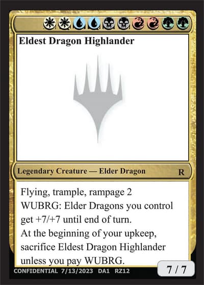 Eldest Dragon Highlander RZ12 Unknown Event Magic card