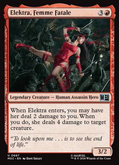 Elektra, Femme Fatale MSC-687 Marvel Super Heroes Commander Magic card