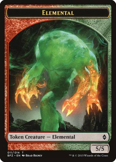 Elemental TBFZ-11 Battle for Zendikar Tokens Magic card