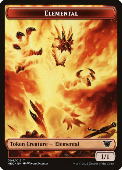 Elemental TNEC-4 Neon Dynasty Commander Tokens Magic card