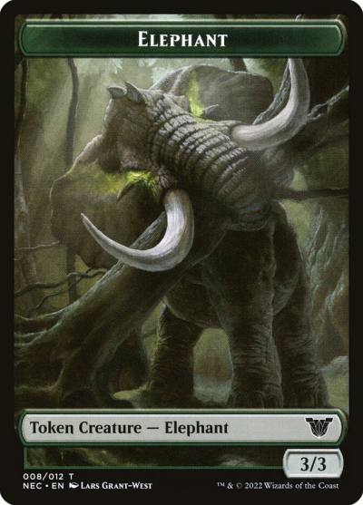 Elephant TNEC-8 Neon Dynasty Commander Tokens Magic card
