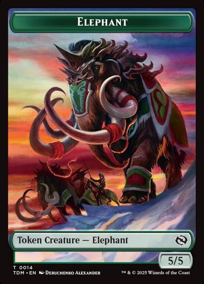 Elephant TTDM-14 Tarkir: Dragonstorm Tokens Magic card