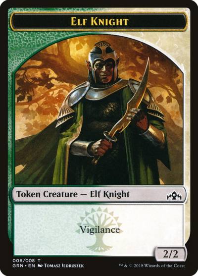 Elf Knight TGRN-6 Guilds of Ravnica Tokens Magic card