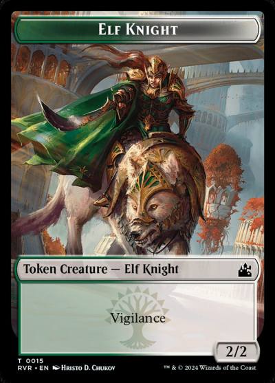 Elf Knight TRVR-15 Ravnica Remastered Tokens Magic card