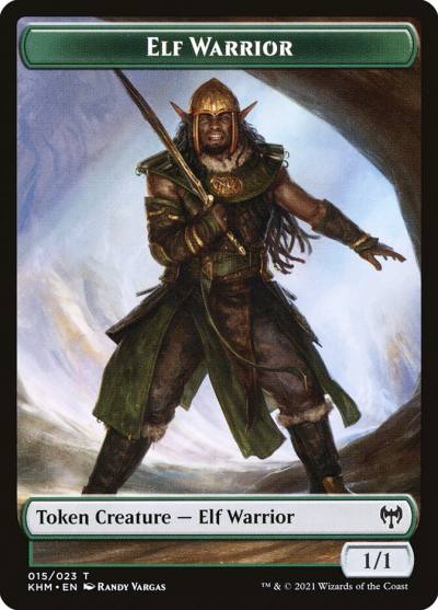 Elf Warrior TKHM-15 Kaldheim Tokens Magic card