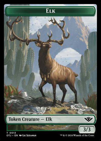 Elk TOTJ-13 Outlaws of Thunder Junction Tokens Magic card