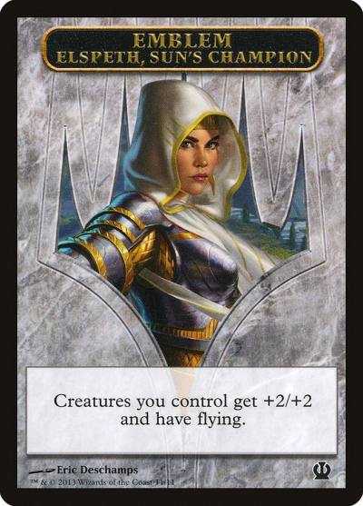 Elspeth, Sun's Champion Emblem TTHS-11 Theros Tokens Magic card