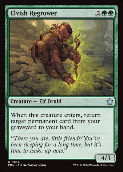 Elvish Regrower 104 Foundations Magic card