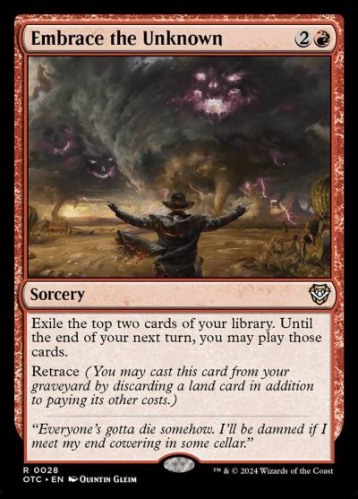 Embrace the Unknown OTC-28 Outlaws of Thunder Junction Commander Magic card