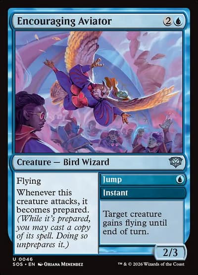 Encouraging Aviator // Jump 46 Secrets of Strixhaven Magic card