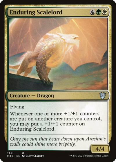Enduring Scalelord MIC-149 Midnight Hunt Commander Magic card