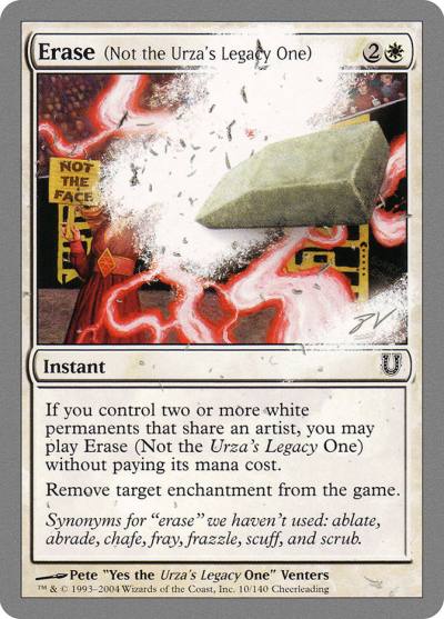 Erase (Not the Urza's Legacy One) UNH-10 Unhinged Magic card