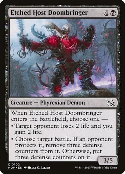 Etched Host Doombringer 102 March of the Machine Magic card