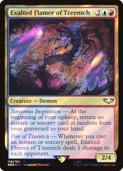 Exalted Flamer of Tzeentch 40K-119STAR Warhammer 40,000 Commander Magic card