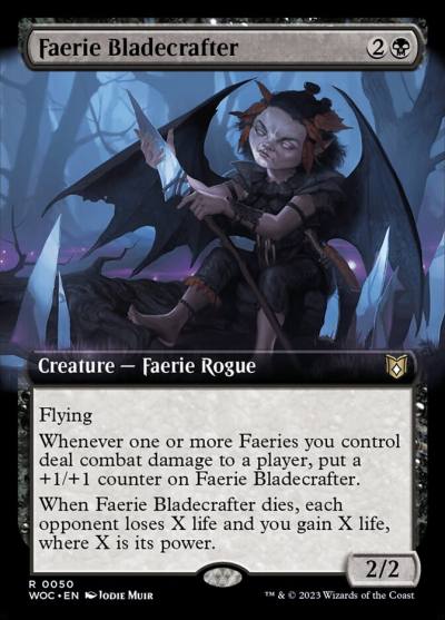 Faerie Bladecrafter WOC-50 Wilds of Eldraine Commander Magic card
