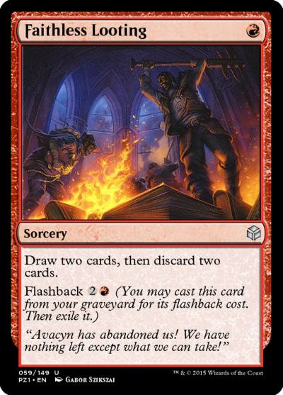 Faithless Looting PZ1-59 Legendary Cube Prize Pack Magic card