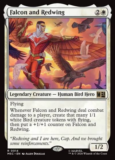 Falcon and Redwing MSC-14 Marvel Super Heroes Commander Magic card