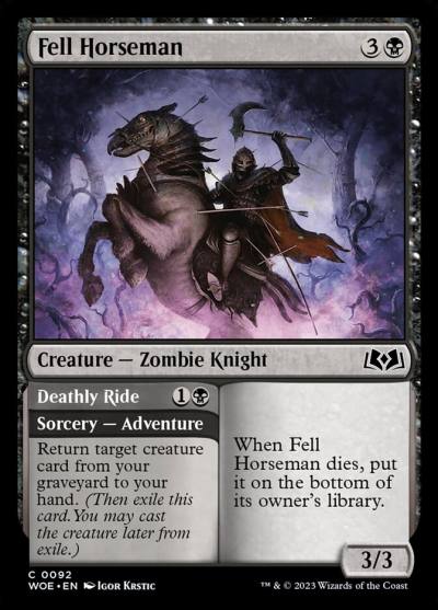 Fell Horseman // Deathly Ride 92 Wilds of Eldraine Magic card
