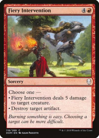 Fiery Intervention DOM-118 Dominaria Magic card