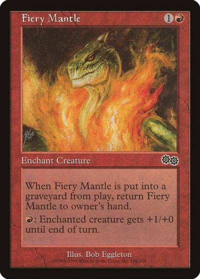 Fiery Mantle USG-186 Urza's Saga Magic card