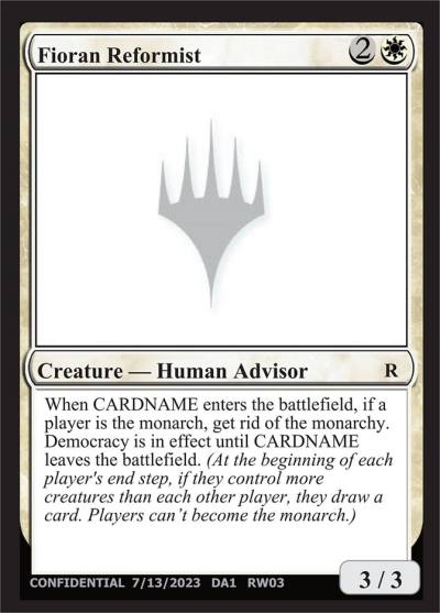 Fioran Reformist UNK-RW03B Unknown Event Magic card