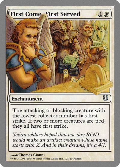 First Come, First Served UNH-12 Unhinged Magic card